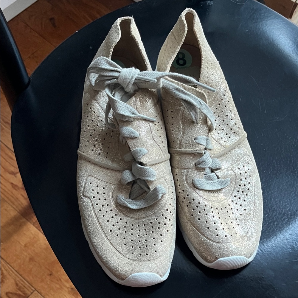 UGG Women's Tye Stardust Leather Golden Perforated Sneakers